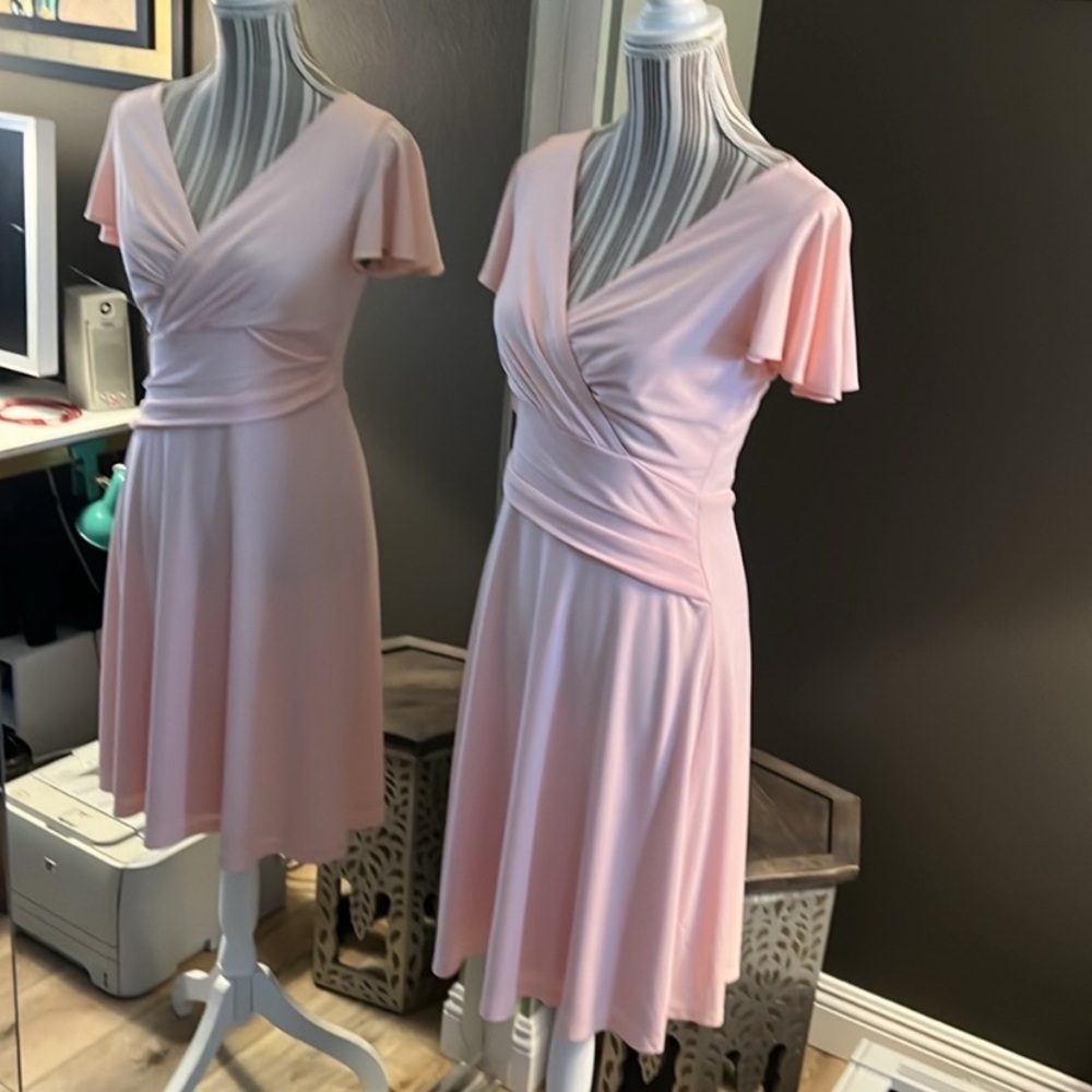 Elegant Pink Wrap Dress